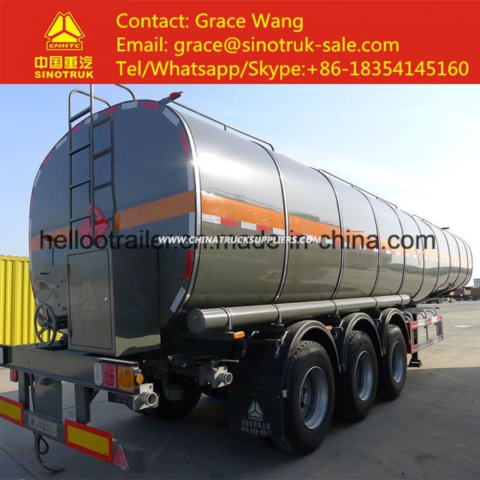 Tri Axle 40cbm Heavy Duty Bitumen Tanker Trailer with Insulating Layer 