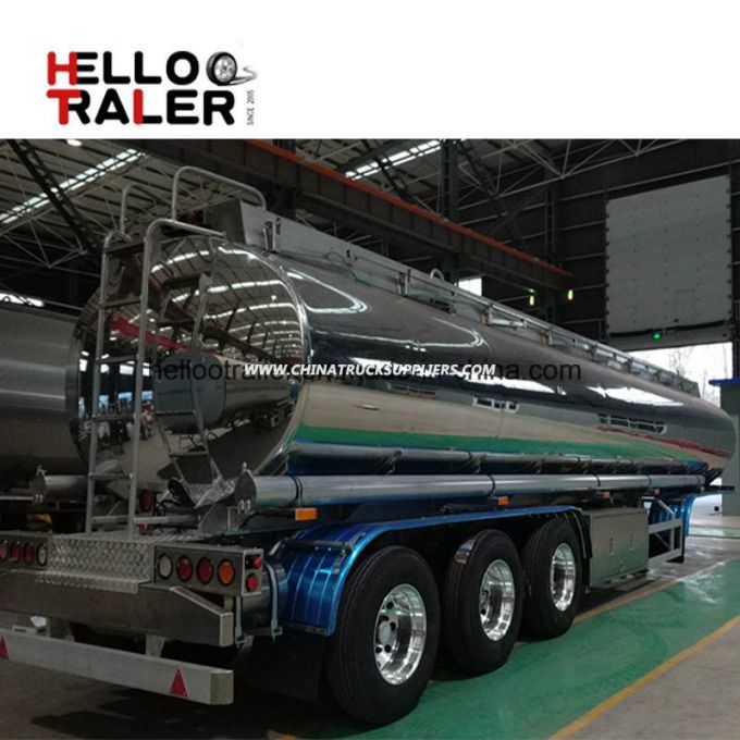 3 Axle 42000L Aluminum Fuel Tank Trailer with Air Bag Suspension Made in China 