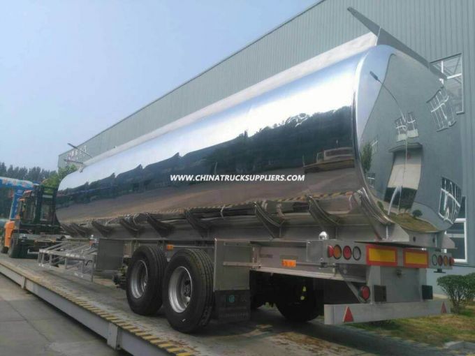 Chinese 45000L Tri-Axle Stainless Oil Fuel Tanker Truck Semi Trailer 