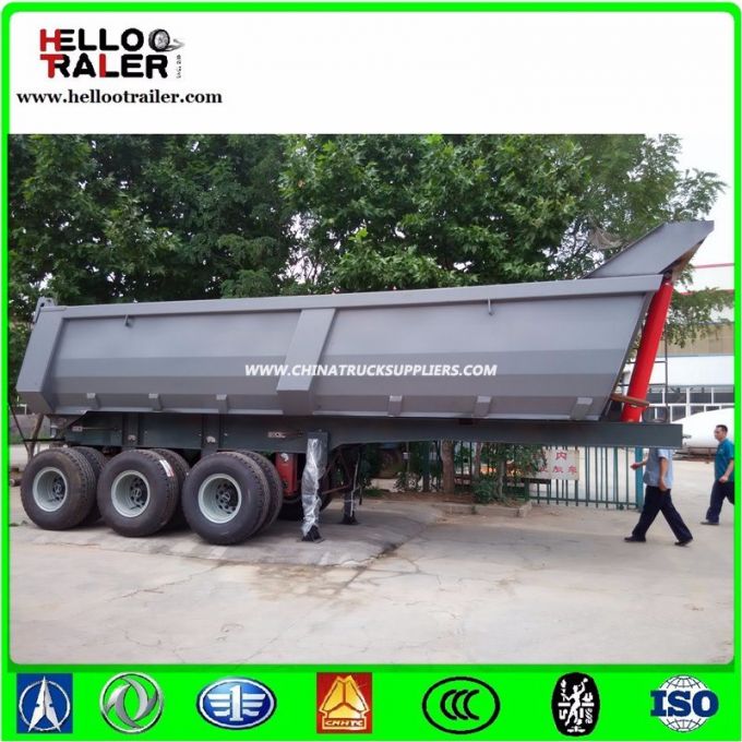 Tri Axle 25cbm Dump Semi Trailers for Rock Transport 