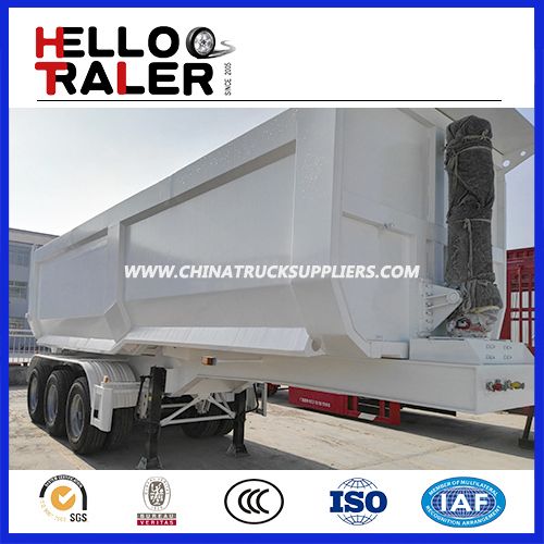 Tri Axle 60 Ton U Shape Hydraulic Rear Dump Trailer 