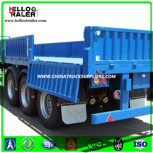 China Supplier Wall Side Cargo Truck Trailer, 3 Axle Cargo Trailer for Africa 