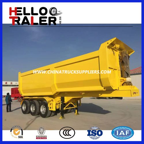 Heavy Duty 3 Axle 40 - 80 Ton Dump Semi Trailer 