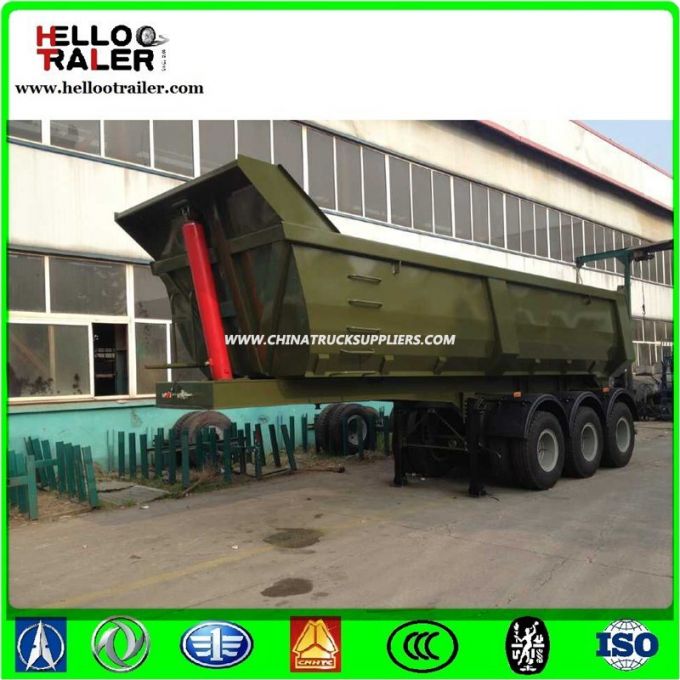 Fuwa Axles Dump Semi Trailer, Green 45t Capacity Utility Trailer 