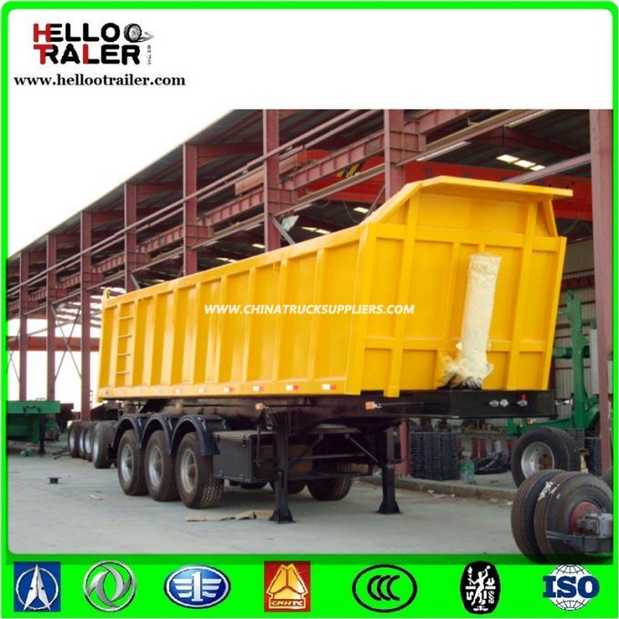 Construction Hydraulic Side Tipping Box Dumper / Semi Tipper Trailer 