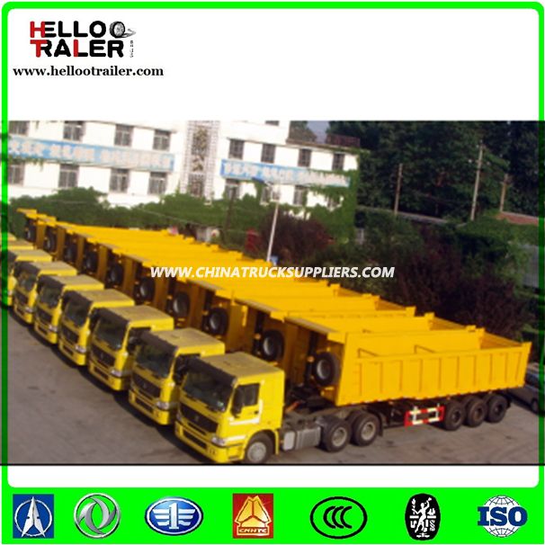 3 Axle 50 - 80tons Side Dump Semi Trailer, Side Tipper Trailer 