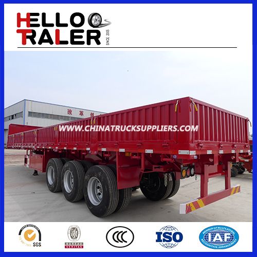 Tri-Axles Sidewall Cargo Truck Trailer/ 50t Bulker Truck Trailer 