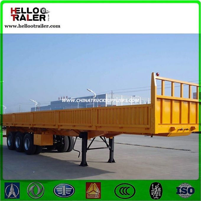 3 Axle 900mm Side Wall Flatbed Semi Trailer Cargo Trailer 