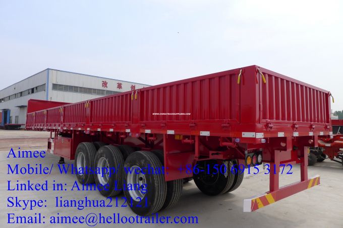 Chinese 3 Axle 50t Cargo Truck Trailer Cargo Box Semi Trailer 