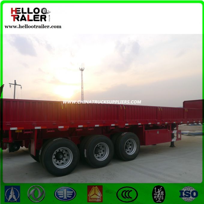 Heavy Duty Trailer Chassis 60ton Sidewall Detachable Cargo Semi Trailer 