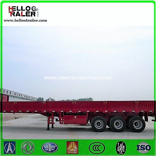 Heavy Duty Trailer Chassis 80ton Sidewall Cargo Semi Trailer 