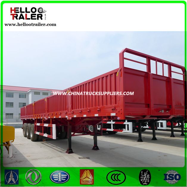 3 Axles 60 Ton Sidewall Cargo Truck Semi Trailer for Sale 