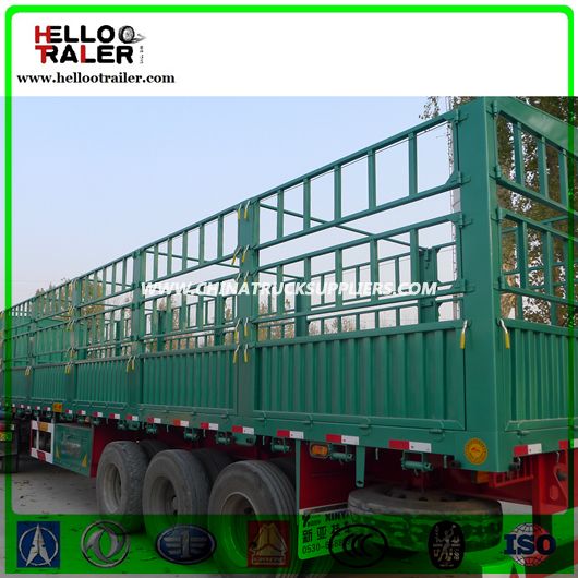 3 Axle Livestock Fence Cargo Truck Trailer for Sale 