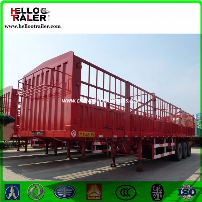 3 Axles 60 Ton Van Cargo Stake Truck Trailer 