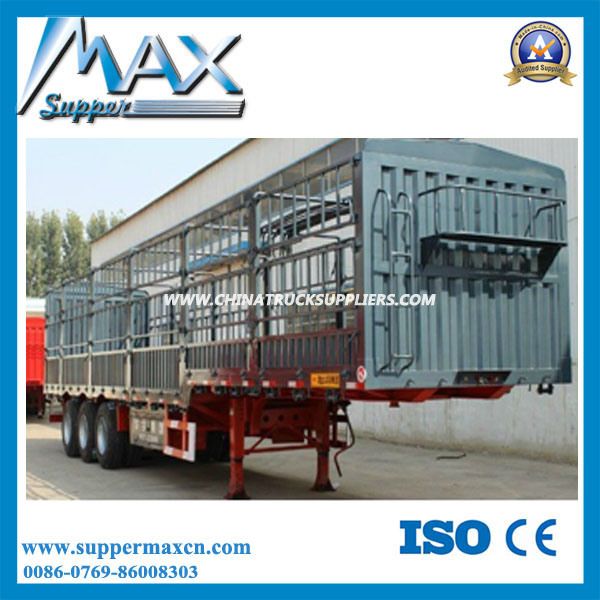 Bulk Cargo Transport Fence Truck Trailer, 3 Axle Fence Semi Trailer for Sale 