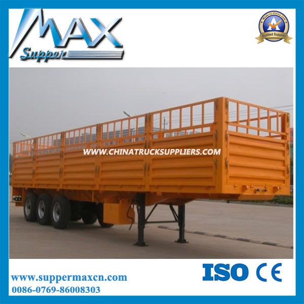 3 Axle 30t Side Wall Cargo Trailer, Fence Semi Trailer for Sale 