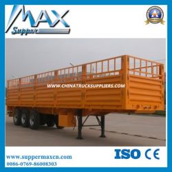 3 Axle 30t Side Wall Cargo Trailer, Fence Semi Trailer for Sale