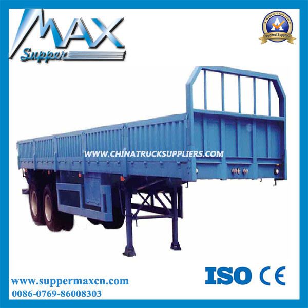 2017 High Quality 35-80tons 3 Axles Flatbed Cargo Trailer for Sale 