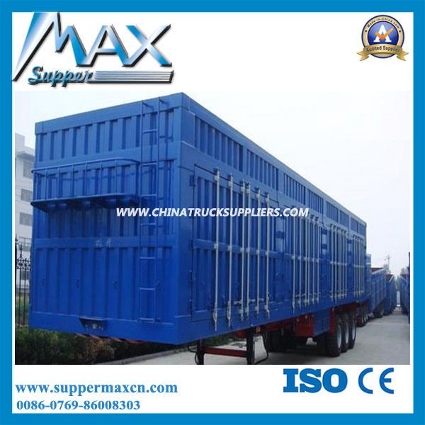 3 Axle Van Type 50 Tons Side Dump Semi Trailer for Sale 