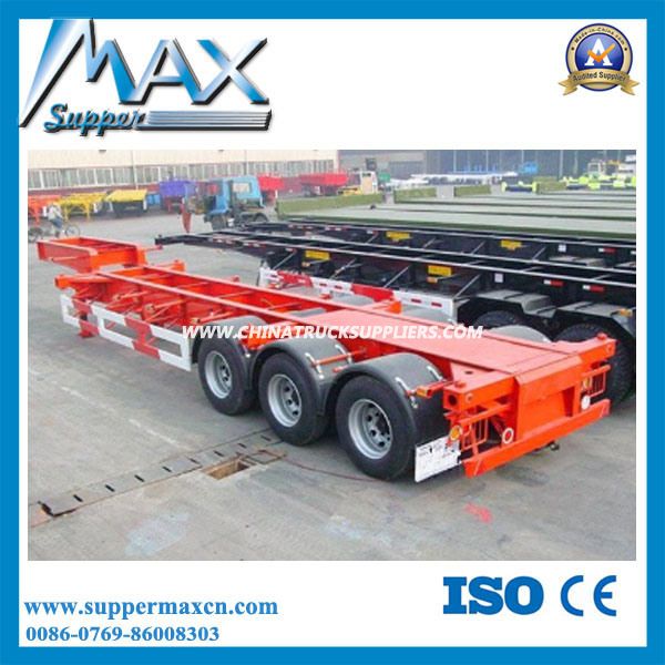 3 Axle 45′′ Gooseneck Skeleton Semi Trailer 