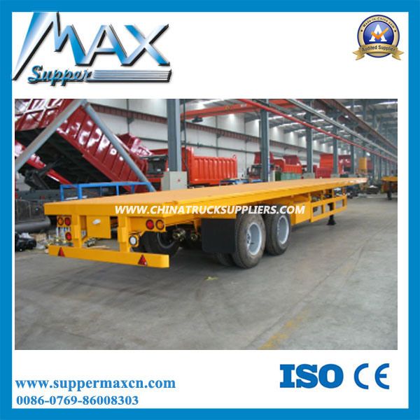 2 Axle Flatbed Semi Trailer with Bogie Suspension 