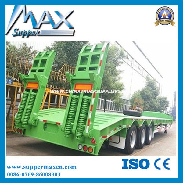 3 Axles 60ton Container Semi Trailer, 20FT 40FT Trailer with Flatbed or Skeleton Style 