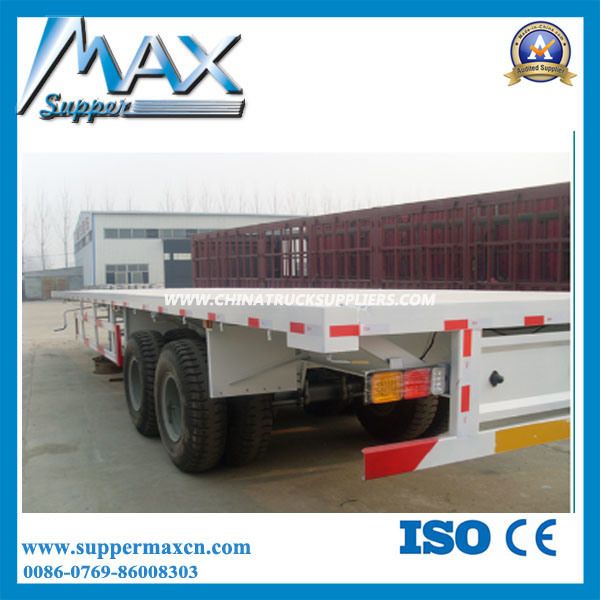 2 Axle 80-100t Dolly Flat Lowbed Semi Trailer 