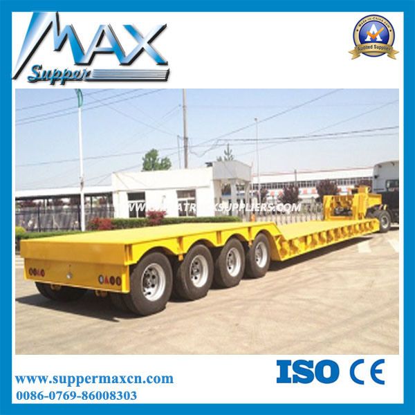 4 Axle 80 Ton Low Flatbed Semi Truck Trailer 