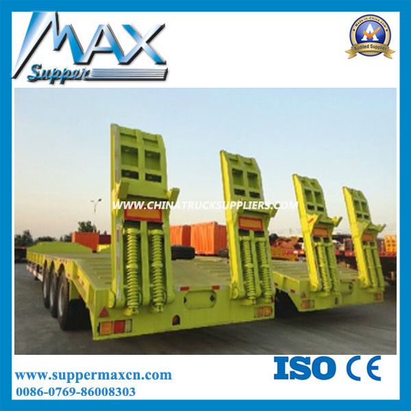 2/3 Axles 30t-80t Low Flat Bed Cargo Truck Semi Trailer 