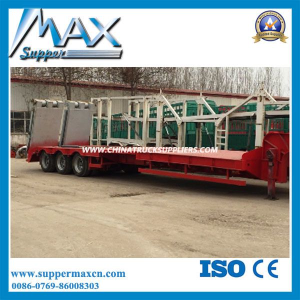 2/3 Axles 30t-120t Low Flat Bed Cargo Truck Trailer Semi Trailer 