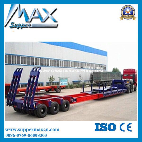 Tri-Axle 60 Tons Extendable Low Bed Semi Trailer 