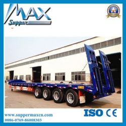 4 Axles 80tons Hydraulic Low Bed Semi Truck Trailer