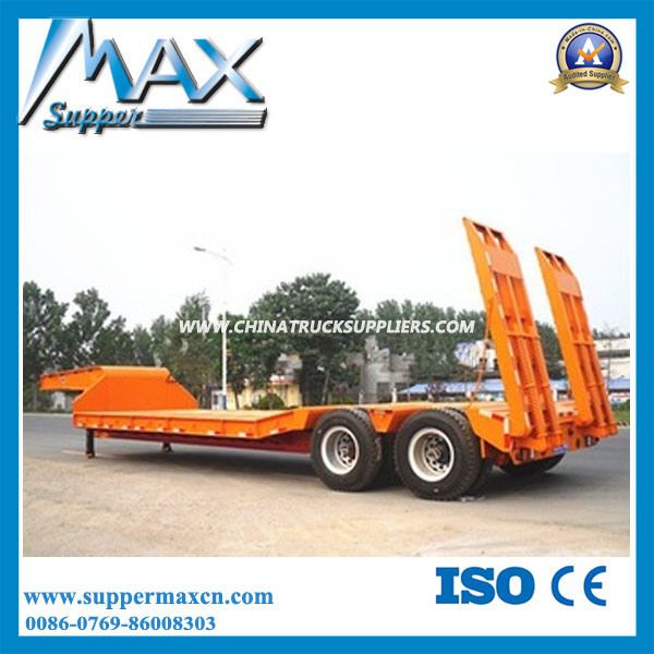 2 Axles Heavy Duty Low Bed Cargo Semi Trailer 