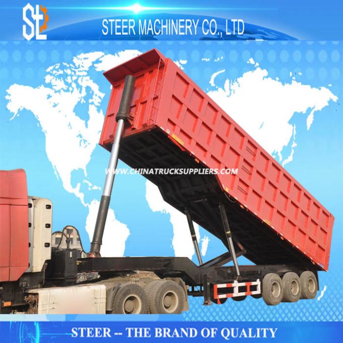 3 Axle Sand Transporting Self Discharging Dump Trailer 