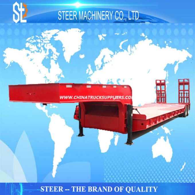 Heavy Duty Low Bed Semi Trailer for Machines Transporting 