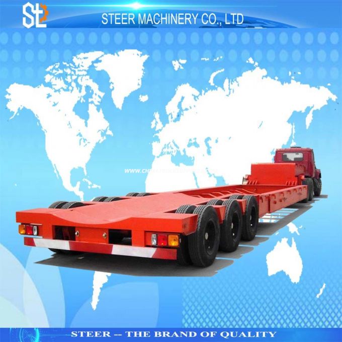 100 Ton Lowbed Truck Semi Trailer Extendable Low Bed Trailer for Sale 