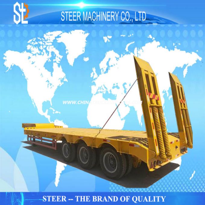 Equipment Transporting Heavy Duty Lowbed Trailer 