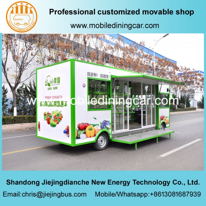 2018 New Design Fruit and Vegetable Green Outlook Electric Mobile Truck 