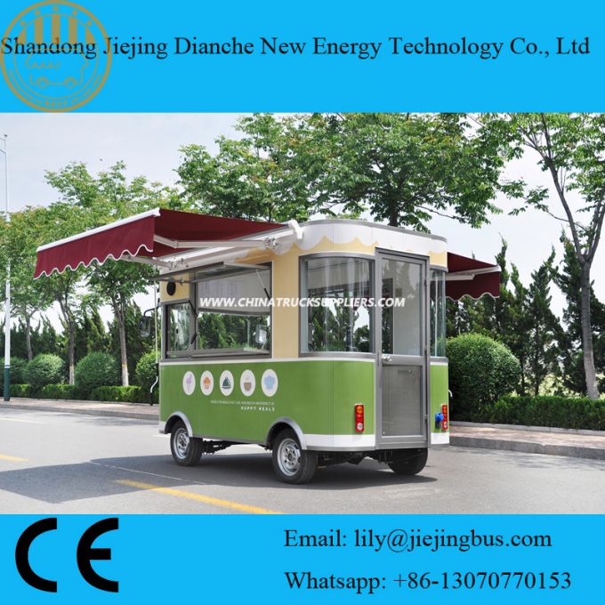 Double Side Shelter Best Food Cart Business with Green Color 