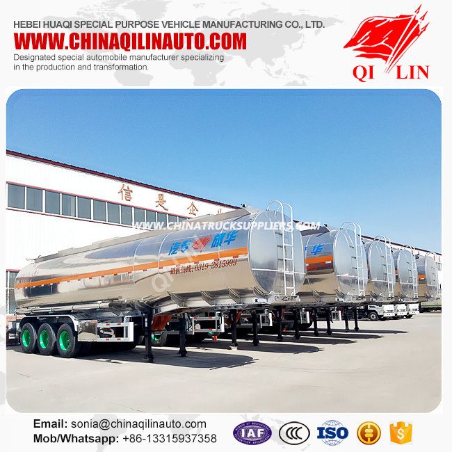 Heavy Duty 40 M3 Aluminum Fuel Tanker Trailer 