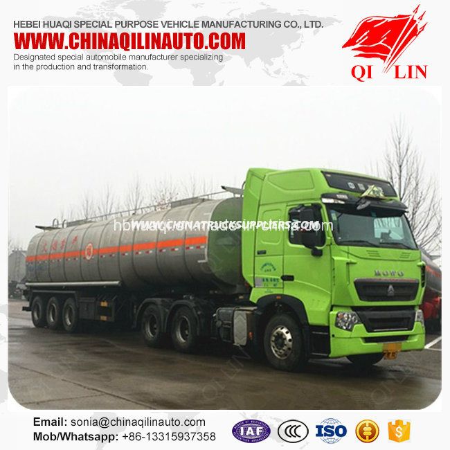 Chemical Liquids Tanker Semi Trailer with Insulating Layer 