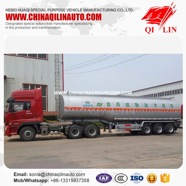 Aluminum Alloy Tanker Semi Trailer with Leaf Spring Suspension 