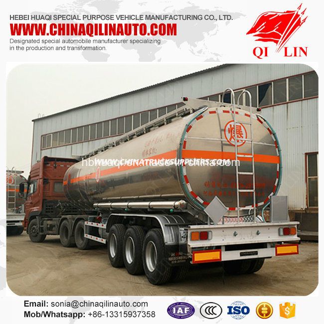 Aluminum Alloy Tare Weight 6 Tons Oil Fuel Tanker Semi Trailer 