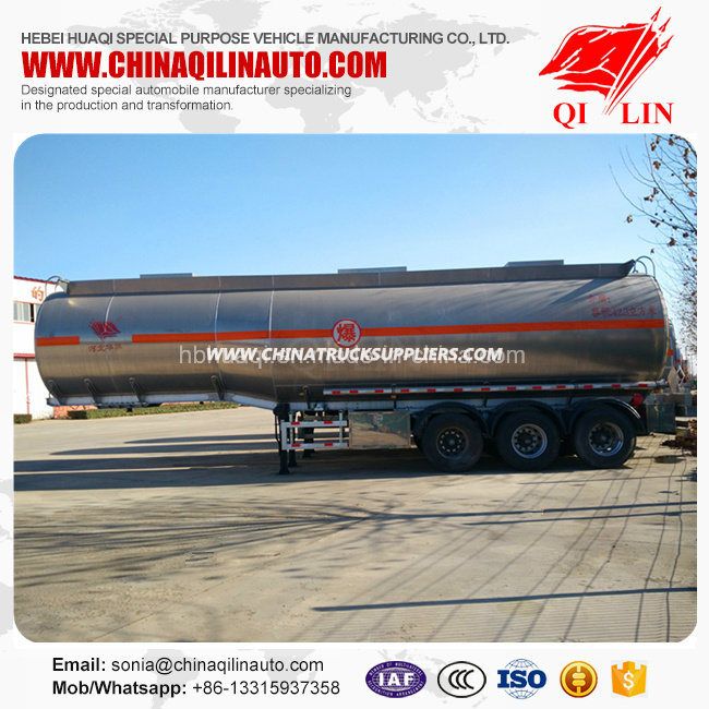 Max Volume 40cbm Tanker Semi Trailer for Flammable Liquids Loading 