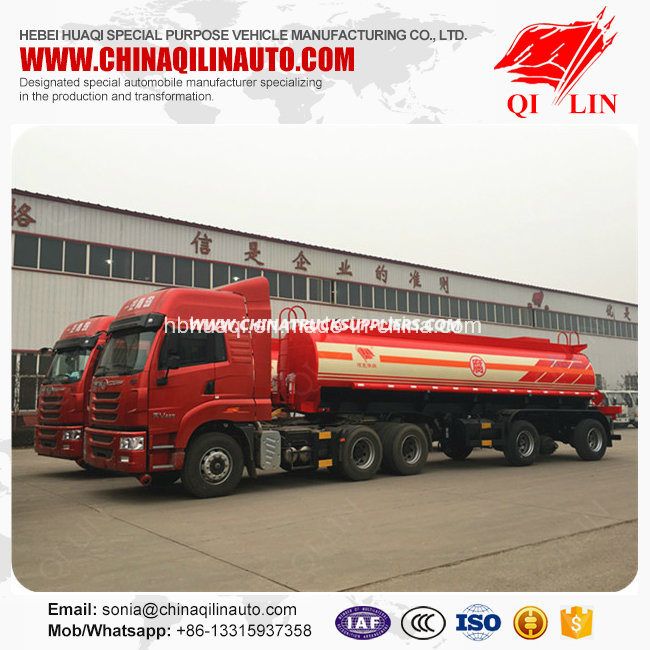 Total Weight 40 Tons Corrosive Goods Transport Tanker Trailer 