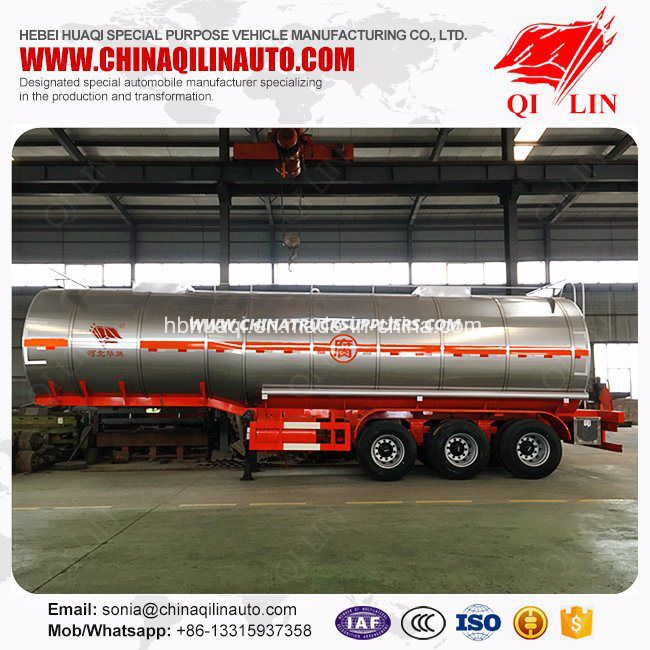 Cheap Price 30cbm 40cbm 50cbm Insulated Acid Tanker Truck Trailer 