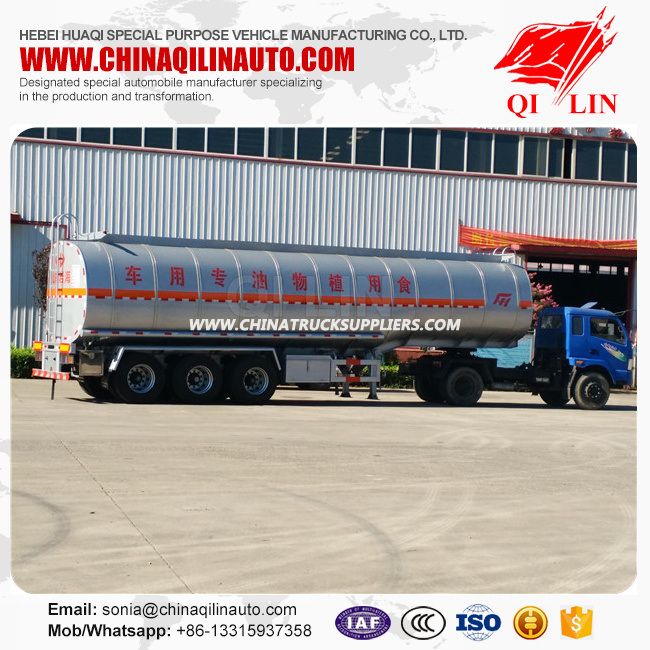 Round Type Palm Oil Tank Trailer with Heating System 