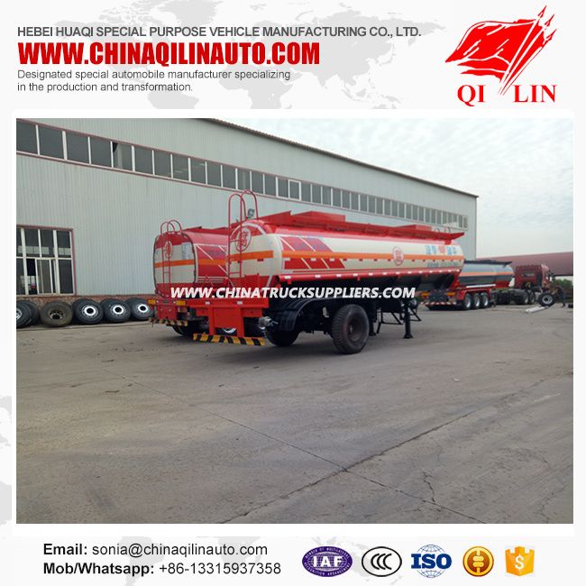 Carbon Steel Tri-Axle Cylindrical Tank of Sulfuric Acid Semi Trailer 