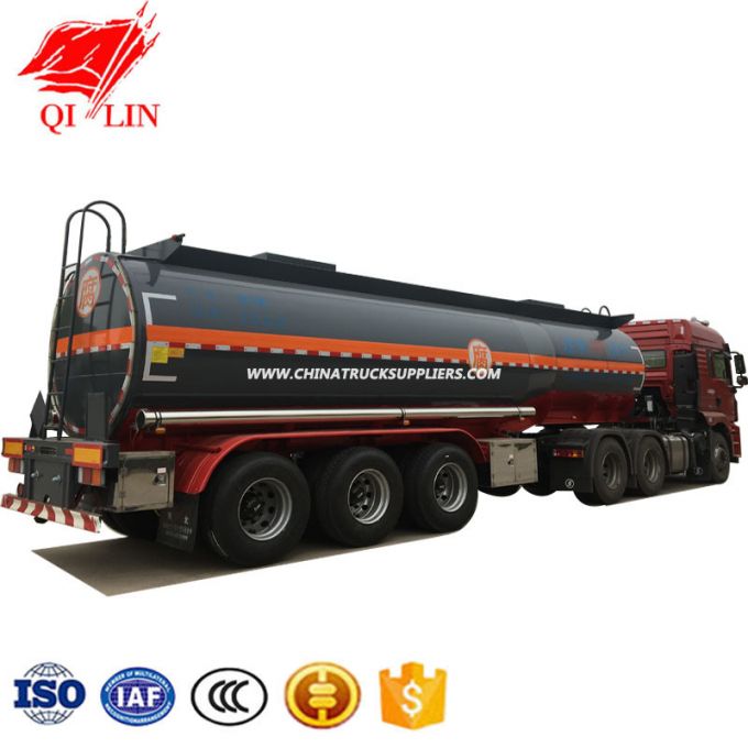 3 Axles Semi Trailer Sodium Hydroxide Tanker, Caustic Soda Solution Transport Tank Trailer Quality C 