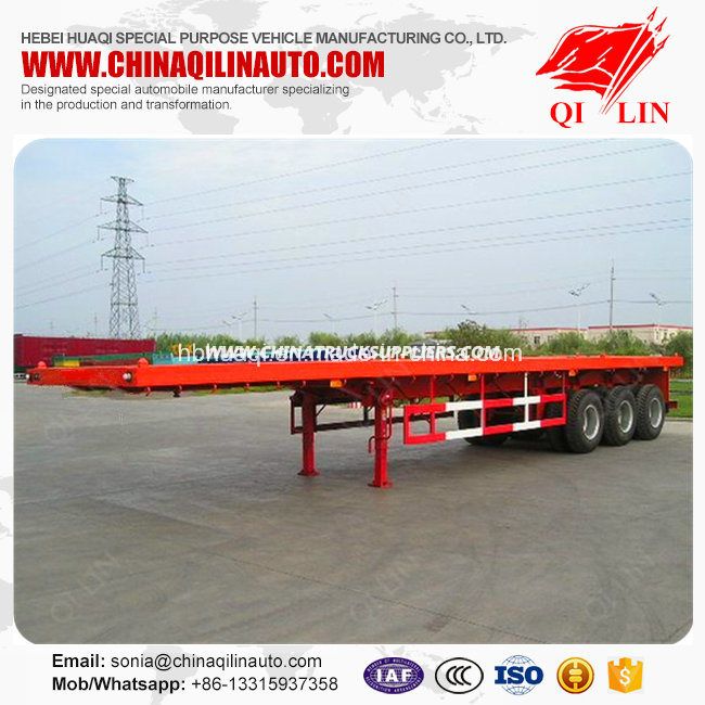 35 Tons Payload Flatbed Semi Trailer with Mechanical Suspension 